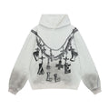 Vale Forever Silver Chain Cross Back Hoodie