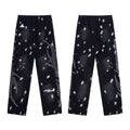 Hellstar Black Spot‑Print Side Letter Abstract Graphic Wide‑Leg Sweatpants
