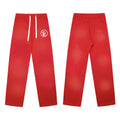 Hellstar Vintage Faded Red Circular Logo Wide‑Leg Sweatpants