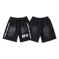 Hellstar Black Splatter Print Streetwear Loose Casual Shorts