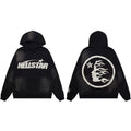 Hellstar Studios Black Cloud Wash Circular Flame Portrait Hoodie Unisex Sweatshirt