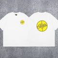 Corteiz Yellow Crosshair Logo T-Shirt - White Streetwear Tee