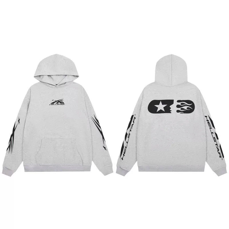 Hellstar Studios Gray Abstract Logo Hoodie Unisex Sweatshirt