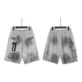 Hellstar Grey Snake Number 11 Print Streetwear Loose Shorts