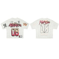 Hellstar 08 Jersey White Mesh Football Shirt - Graffiti Logo Gradient Number Streetwear Oversized Hip Hop Tee