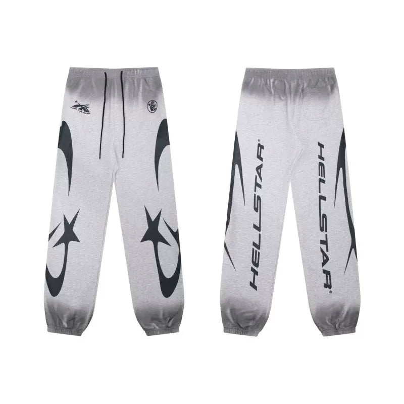 Hellstar Gradient Grey Star Graphic Jogger Sweatpants