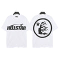 Hellstar Studios Classic Logo Circle Flame Portrait Oversized Graphic T-Shirt Unisex White Short Sleeve Tee