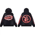 Hellstar Studios Black Cloud Wash Pink Flame Sports Logo Unisex Hoodie Sweatshirt