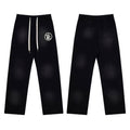 Hellstar Vintage Faded Black Circular Logo Wide‑Leg Sweatpants