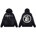 Hellstar Studios Black Splash Ink Circular Flame Portrait Unisex Hoodie Sweatshirt