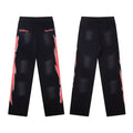 Hellstar Vintage Faded Black Red‑Flame Wide‑Leg Sweatpants