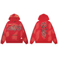 Hellstar Studios Red Cloud Wash Abstract Skeleton Unisex Hoodie Sweatshirt