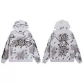 Hellstar Studios Grey Splash Dot Abstract Skull Unisex Hoodie Sweatshirt