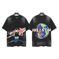 Hellstar Studios P2P The Path to Paradise Earth Hands Vintage Washed Graphic Oversized T-Shirt Unisex Black Short Sleeve Tee