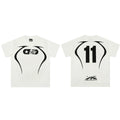 Hellstar 11 Jersey T-Shirt White - Skull Flame Star Capsule Graphic Number 11 Back Sporty Streetwear Tee