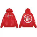 Hellstar Studios Red Splash Ink Circular Flame Portrait Unisex Hoodie Sweatshirt  # 英文描述