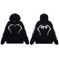 Hellstar Studios Black Curved Line Graphic Unisex Hoodie Sweatshirt  # 英文描述