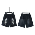 Hellstar Silver Flame Graphic Streetwear Loose Casual Shorts