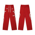 Hellstar Bright Red Abstract Graphic Wide‑Leg Sweatpants