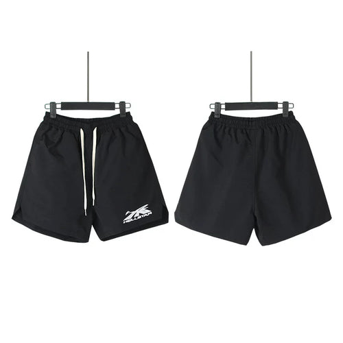 Hellstar Black Small Logo Print Streetwear Loose Shorts