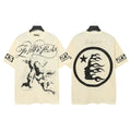 Hellstar Studios The Path to Paradise Angel Graphic Oversized T-Shirt Unisex Cream Short Sleeve Tee
