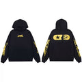 Hellstar Studios Black Gold Split Graphic Logo Hoodie Unisex Sweatshirt