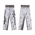 Hellstar Gradient Grey Spot‑Print Side Letter Abstract Graphic Wide‑Leg Sweatpants