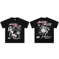 Hellstar Studios Broken Hearts Service T-Shirt Black - Vintage Pin-Up Girl Retro Telephone Graphic Tee Y2K Streetwear