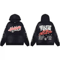 Hellstar Studios Black Cloud Wash Tour Letter Print Unisex Hoodie Sweatshirt
