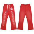 Hellstar Vintage Faded Red Totem Graphic Flared Sweatpants