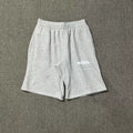Corteiz Alcatraz Island Front Oval Logo Heavyweight Shorts grey