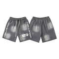 Hellstar Grey Cloud‑Wash Streetwear Loose Casual Shorts