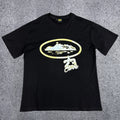 Corteiz Gold Chain & "23" Pendant Logo T-Shirt - Black Streetwear Tee