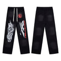 Hellstar Vintage Faded Black Skull Graphic Wide‑Leg Sweatpants