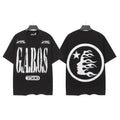 Hellstar Studios GABOS 7500 Distressed Graphic Oversized T-Shirt Unisex Black Short Sleeve Tee