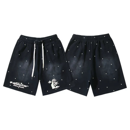 Hellstar All‑Over Dot Print Streetwear Loose Casual Shorts
