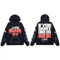 Hellstar Studios Black Smudge Wash Sports Skull Graphic Hoodie Unisex Sweatshirt
