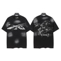 Hellstar Studios Vintage Washed Drip Star Graphic Oversized T-Shirt Unisex Black Short Sleeve Tee