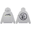 Hellstar Studios Heather Gray Front Logo Circular Portrait Hoodie Unisex Sweatshirt
