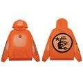 Hellstar Studios Orange Cloud Wash Circular Flame Portrait Hoodie Unisex Sweatshirt