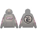 Hellstar Studios Gray Pink Graffiti Flame Logo Cloud Wash Hoodie Unisex Sweatshirt