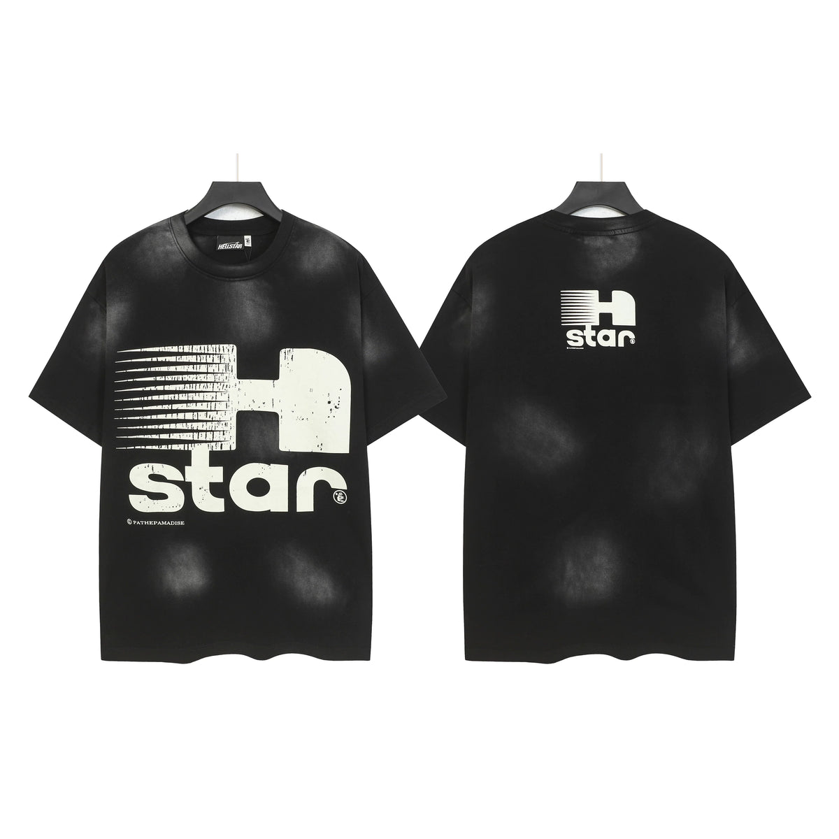 Hellstar Studios Speed Line H Logo Vintage Washed Oversized T-Shirt Unisex Black Short Sleeve Tee