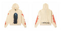 Vintage "Godspeed" Masked Skull Oversized Beige Hoodie