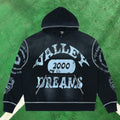 Vale Forever 2000 Contrast Stitch Pullover Hoodie (Black / Light Blue Branding)